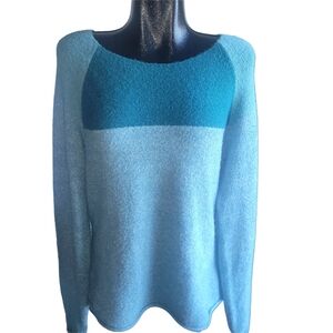 Royal Robbins Teal and Aqua Colorblock Sweater XL